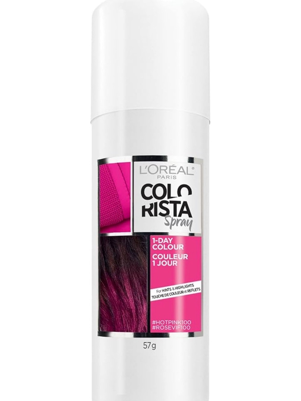 Colorista 1-Day Hair Spray - Hot Pink 57g - New L’Oreal